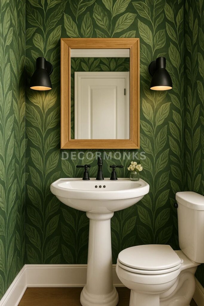 Botanical Wallpaper with Green Accents