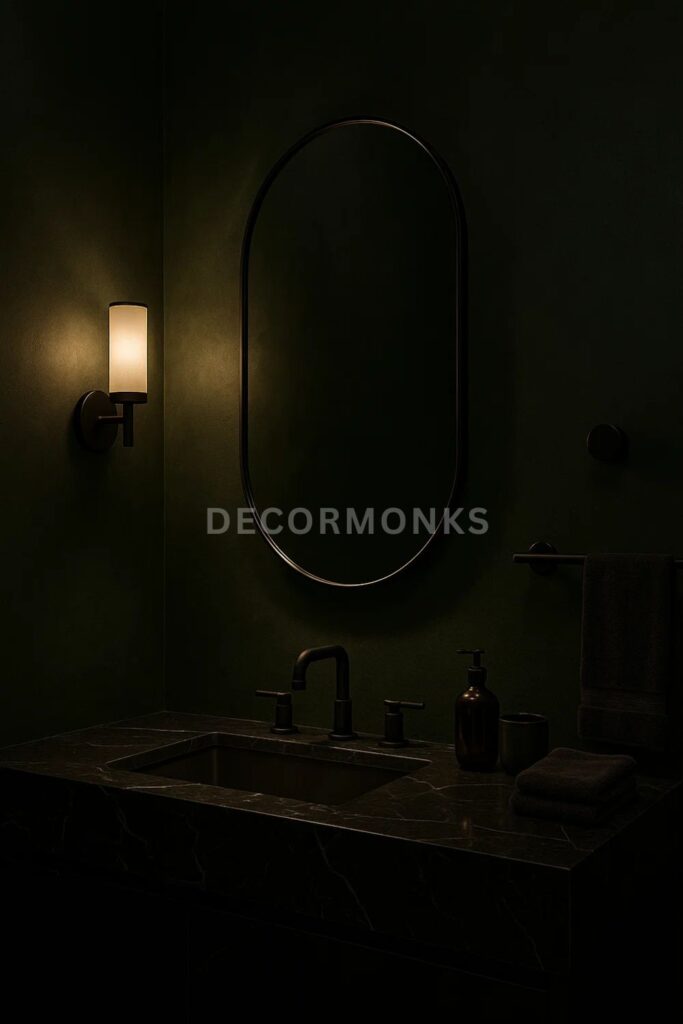 Forest Green moody bathroom