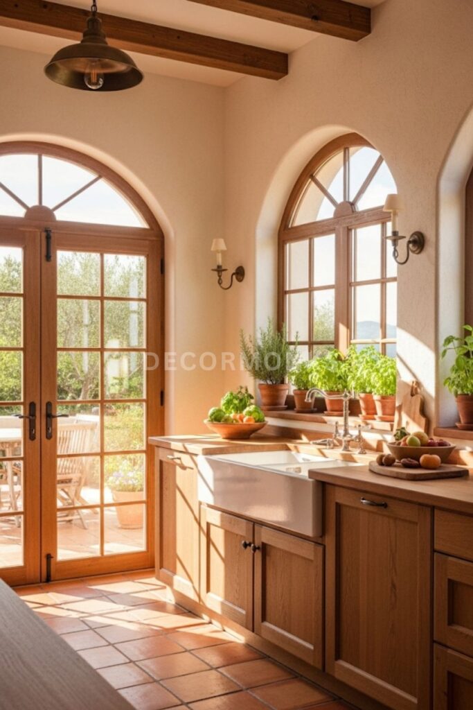 Mediterranean kitchen with courtyard vibes