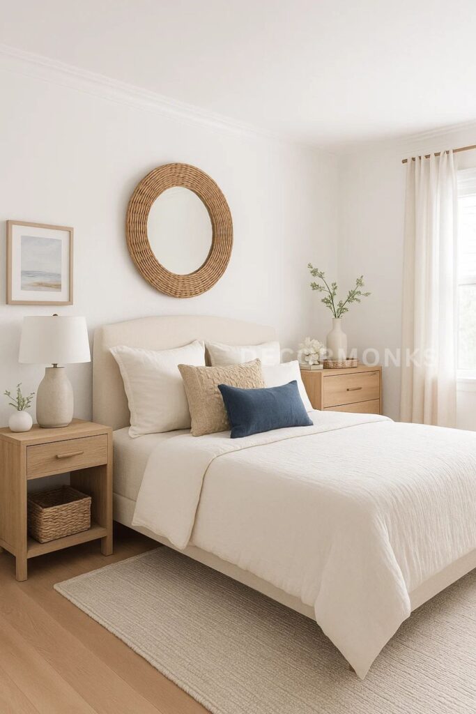 cozy coastal themed bedroom decor