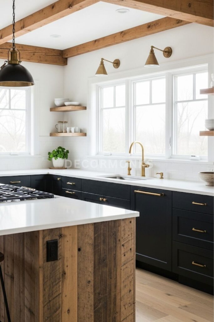 rustic modern kitchen with cabins