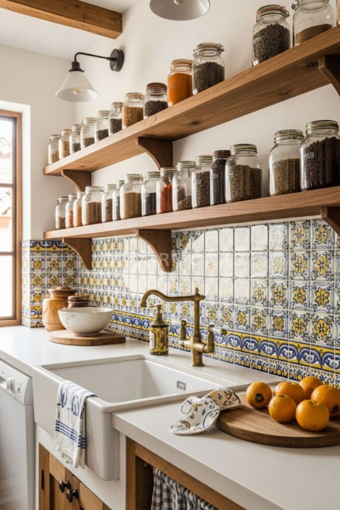 vibrant kitchen with handcrafted