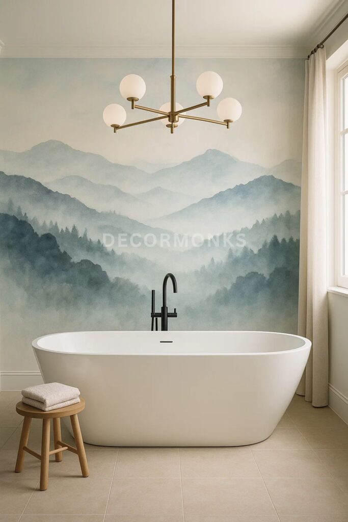 Artistic with Mural wallpaper design for bathroom