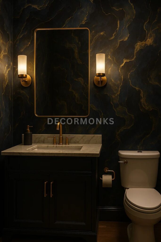 Dark wallpaper for bathroom