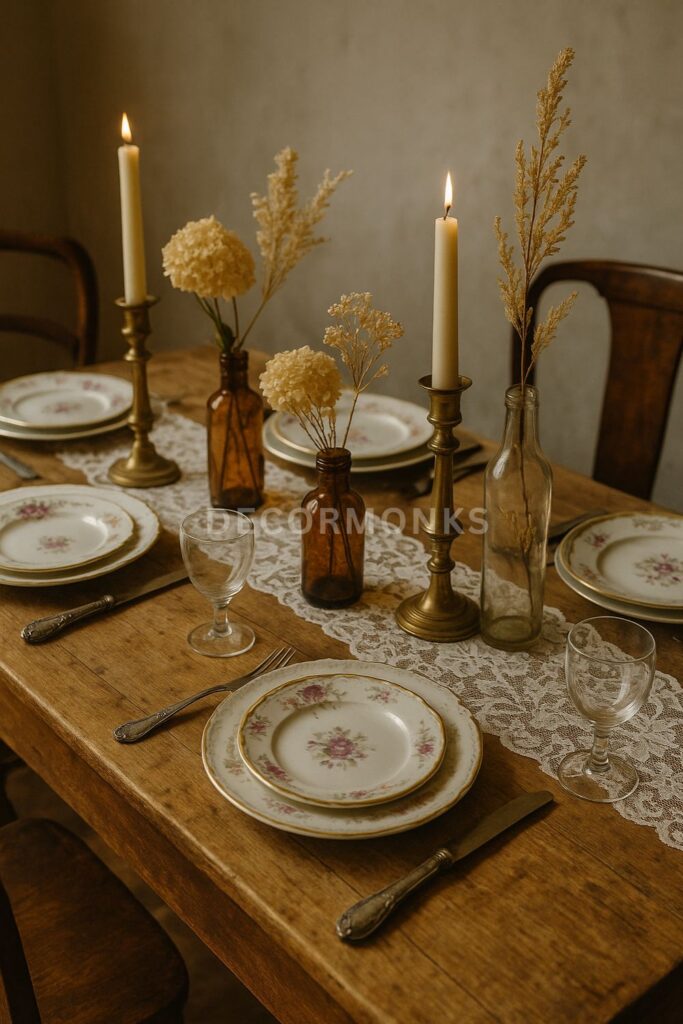 Dining table with vintage