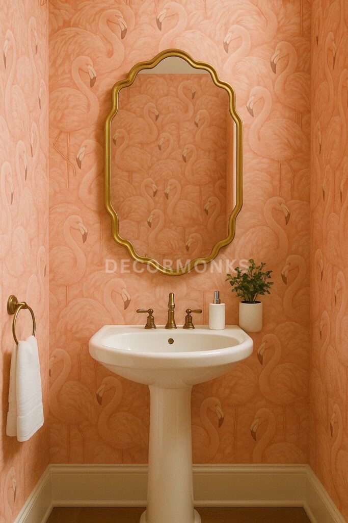 Inspiring Pink Wallpaper for bathroom