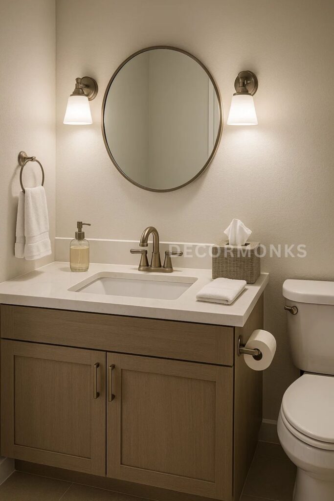 Smart Layout and Fixtures for guest Bathroom