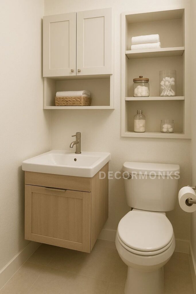 Storage spaced small bathroom design