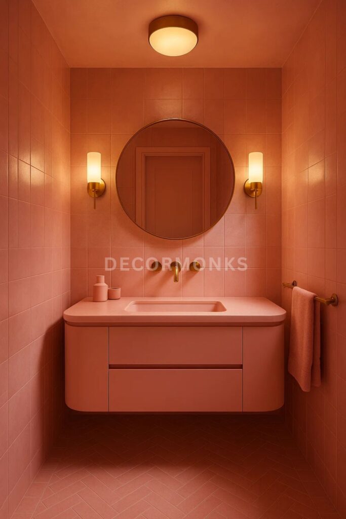 monochromatic pink bathroom