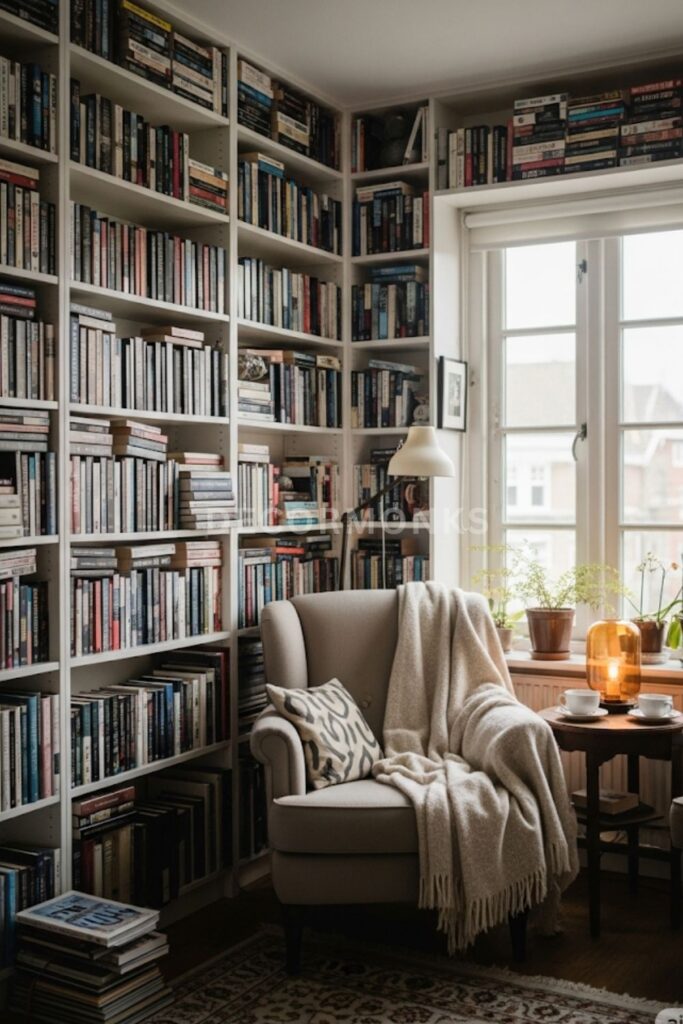 Bookshelf-Integrated Feature Wall