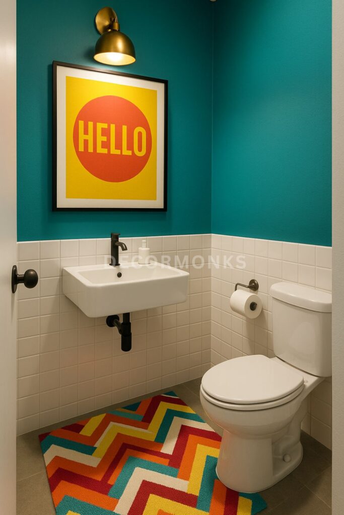 Color Pop Powder Room Bathroom