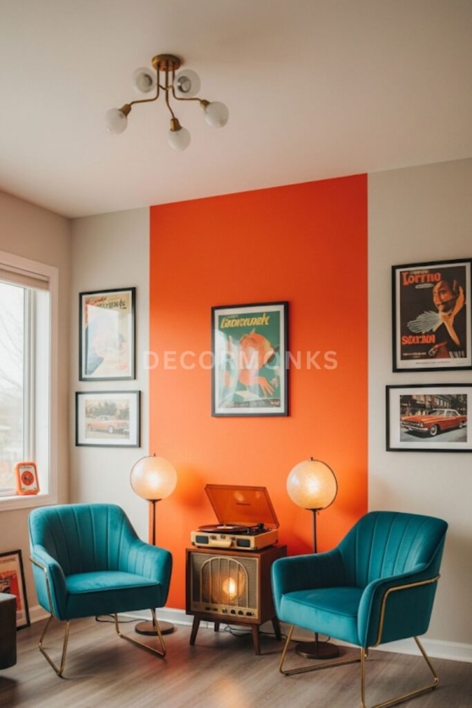 Color Pop Retro-Inspired Living Room