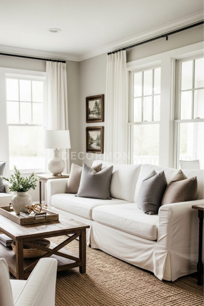 Cozy Slipcovered Sofas and Linen Textures