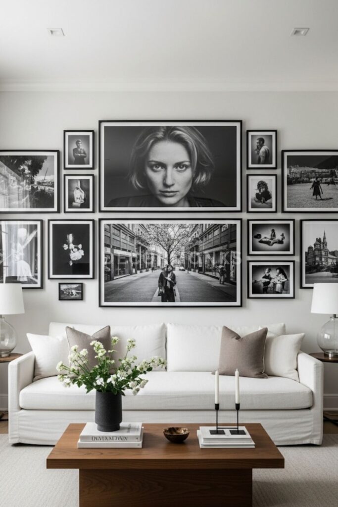 Gallery Wall with Oversized Frames
