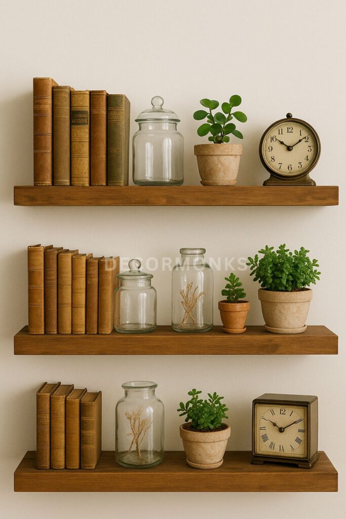 Open Shelving with Vintage Finds