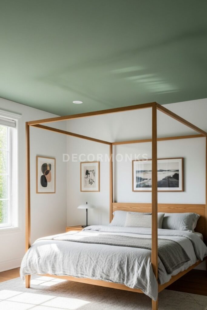 Painted Sage Green Ceiling