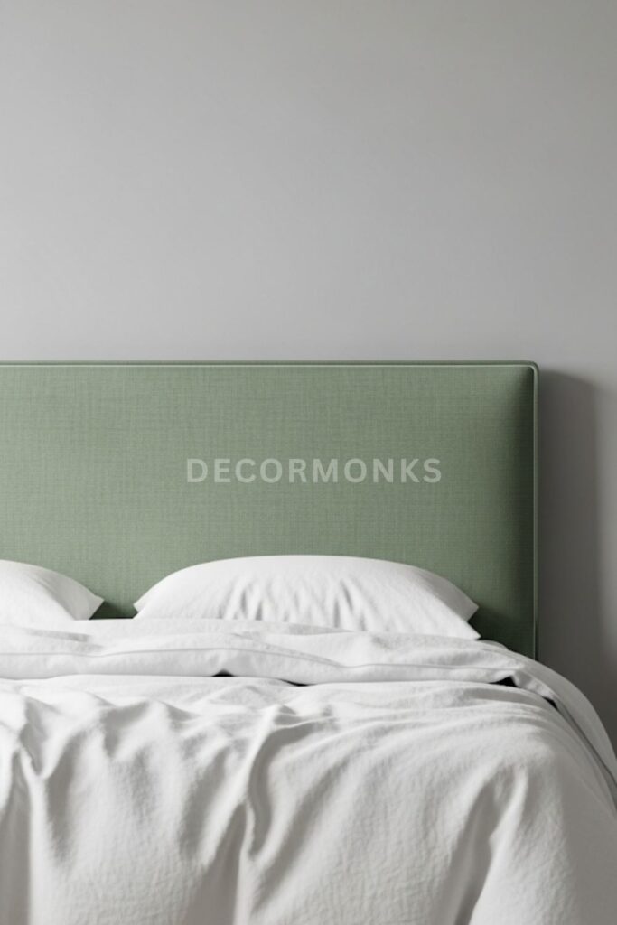 Sage Green Upholstered Bed Headboard