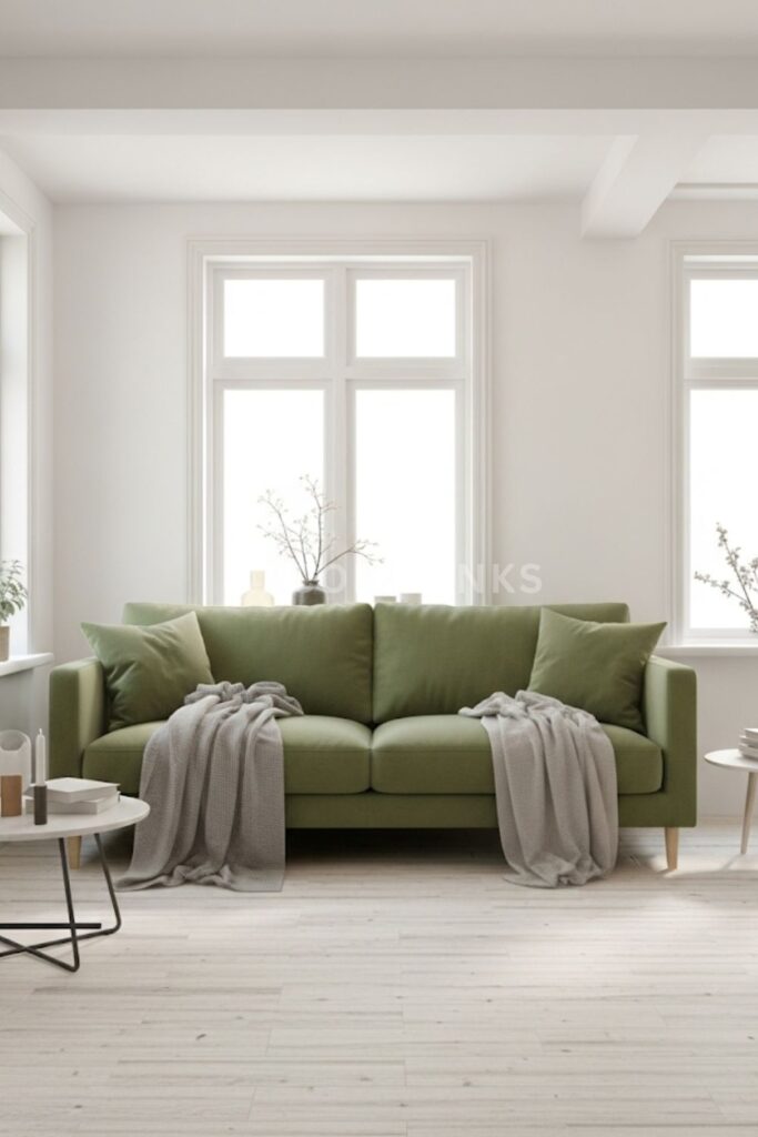 Scandinavian Light with Moss Green Minimalism
