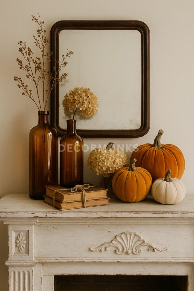 Vintage Charm with Antiques and Amber Glass