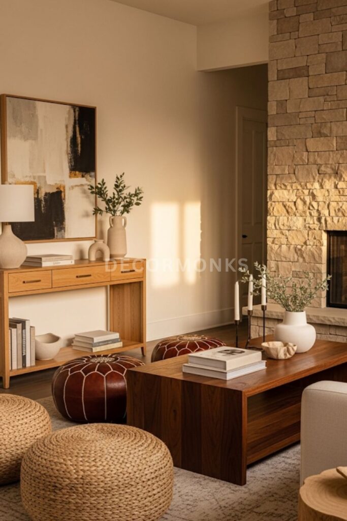 warm-toned living room