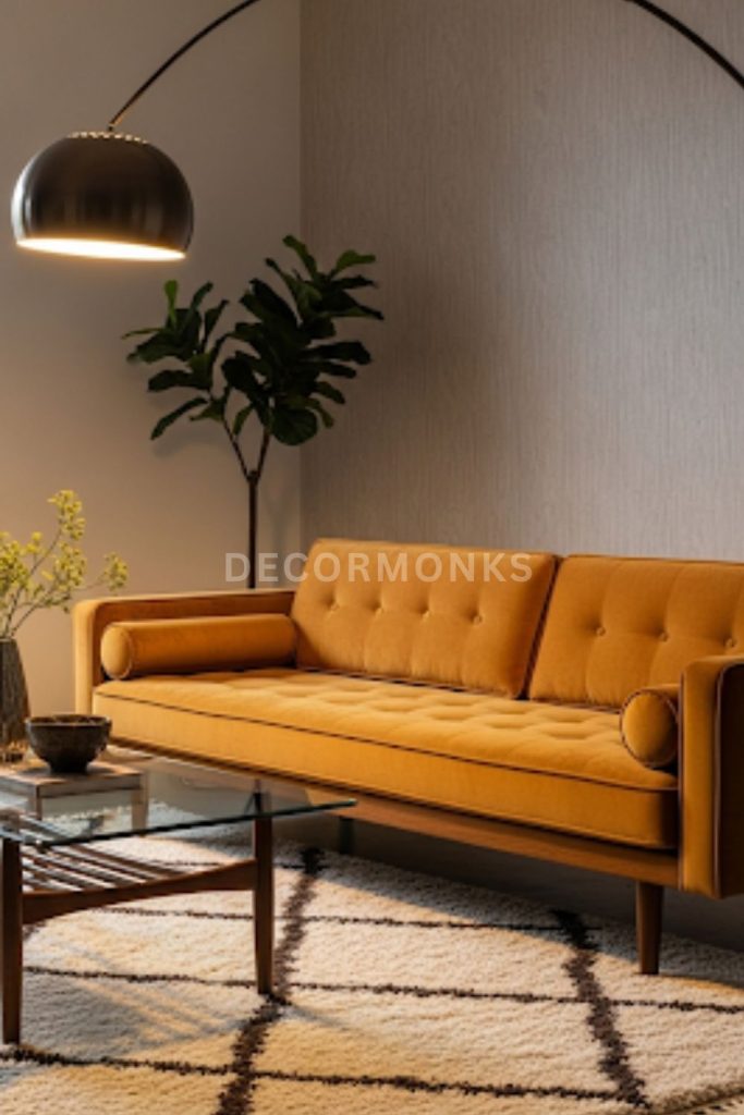 Low-Slung Velvet Sofas
