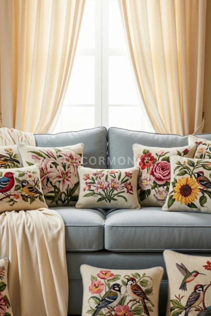 Needlepoint Pillow Accents